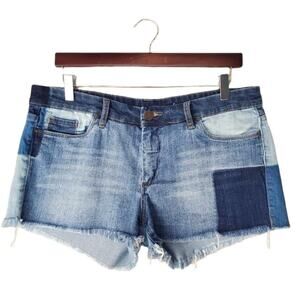Blank NYC Cut Off Patchwork Denim Shorts